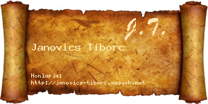 Janovics Tiborc névjegykártya